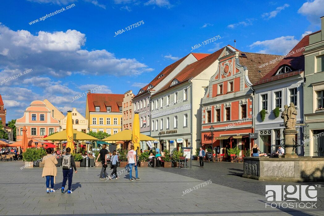 Stock Photo: The Cottbus Altmarkt forms an impressive ensemble due to its cohesion and relative uniformity.