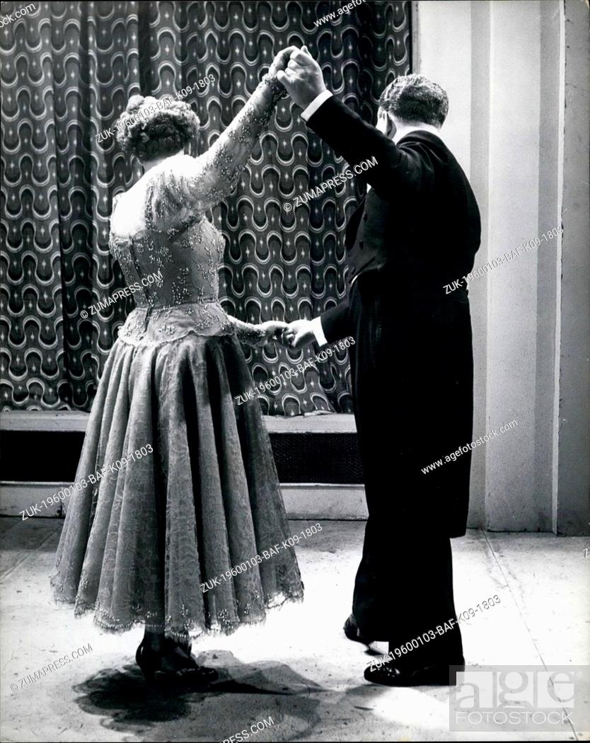 Stock Photo: Feb. 24, 1962 - Sydney and Mary Thompson are in position ready to start A Waltz for The Queen Facing each other they hold hands and shoulder.