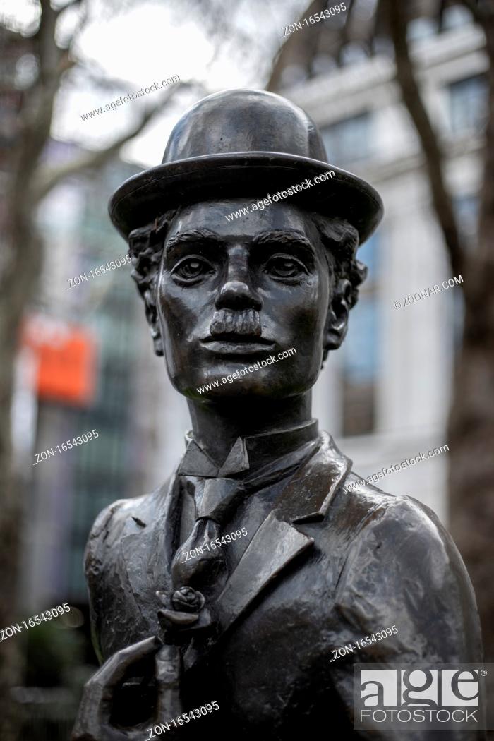 Stock Photo: LONDON, UK - MARCH 11 : Statue of Charlie Chaplin in Leicester Square London on March 11, 2019.