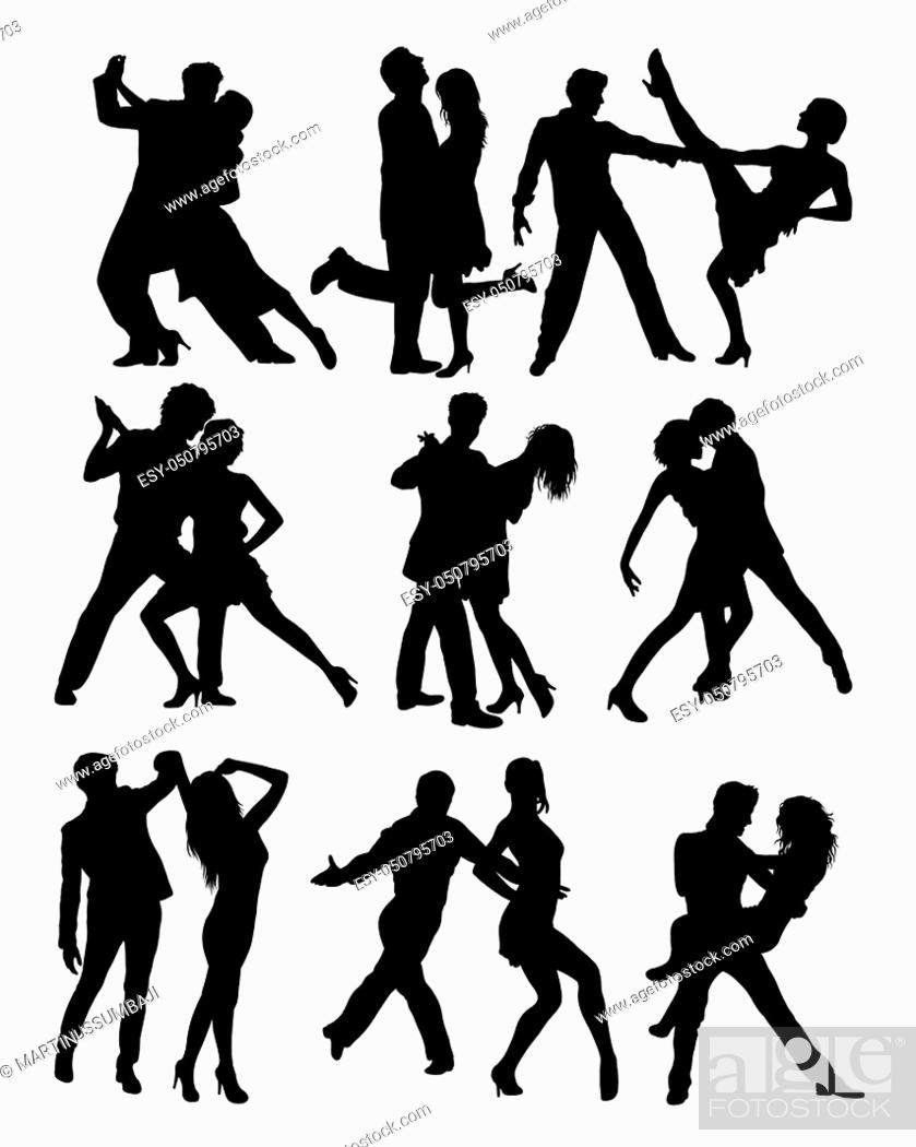 Dance People Silhouettes, art vector design, Stock Vector, Vector And ...