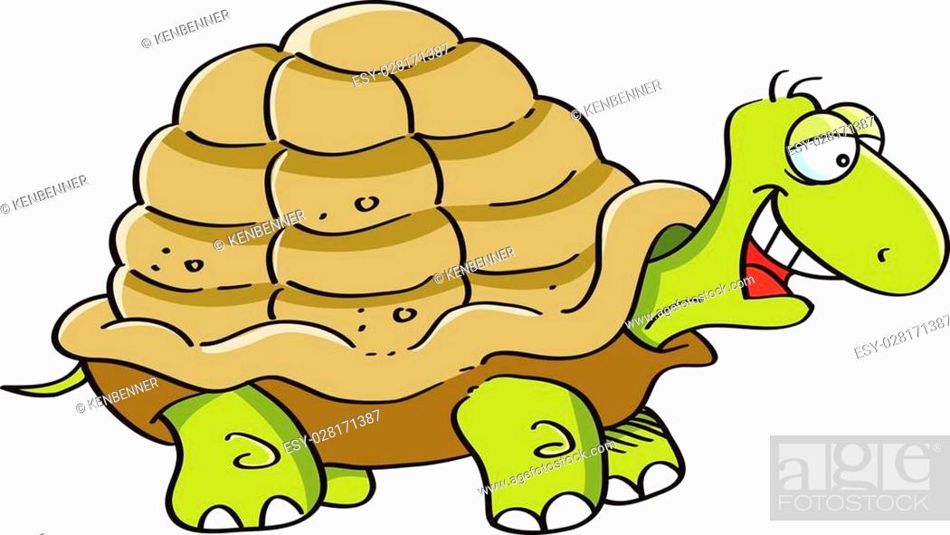 Cartoon illustration of a happy turtle, Stock Vector, Vector And Low Budget  Royalty Free Image. Pic. ESY-028171387 | agefotostock