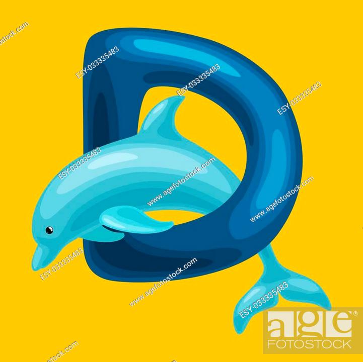 dolphin animal and letter for kids abc education in preschool, Stock  Vector, Vector And Low Budget Royalty Free Image. Pic. ESY-033335483 |  agefotostock