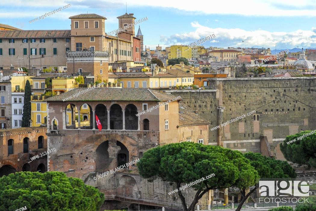 Stock Photo: Aerial view of the old part of Rome, Italy.