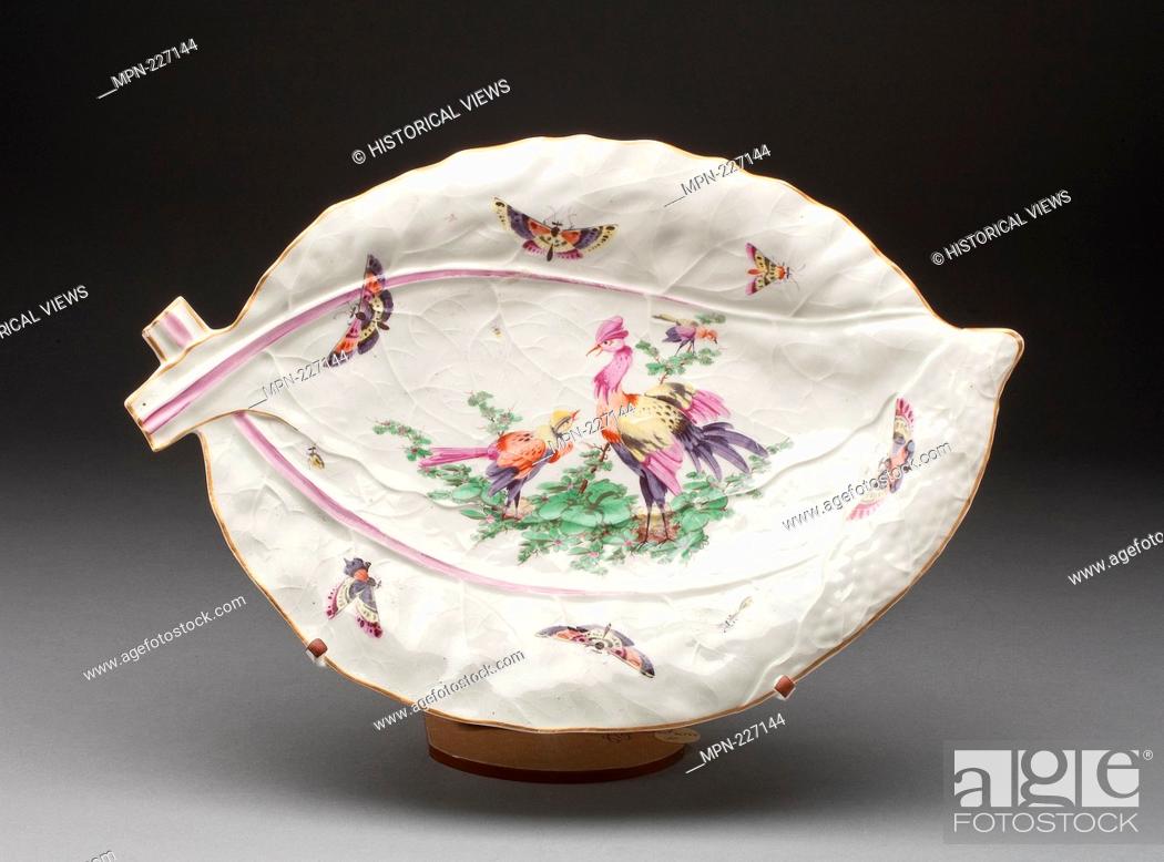 Stock Photo: Dish - About 1760 - Worcester Porcelain Factory Worcester, England, founded 1751 - Artist: Worcester Royal Porcelain Company, Origin: Worcester, Date: 1755-1765.