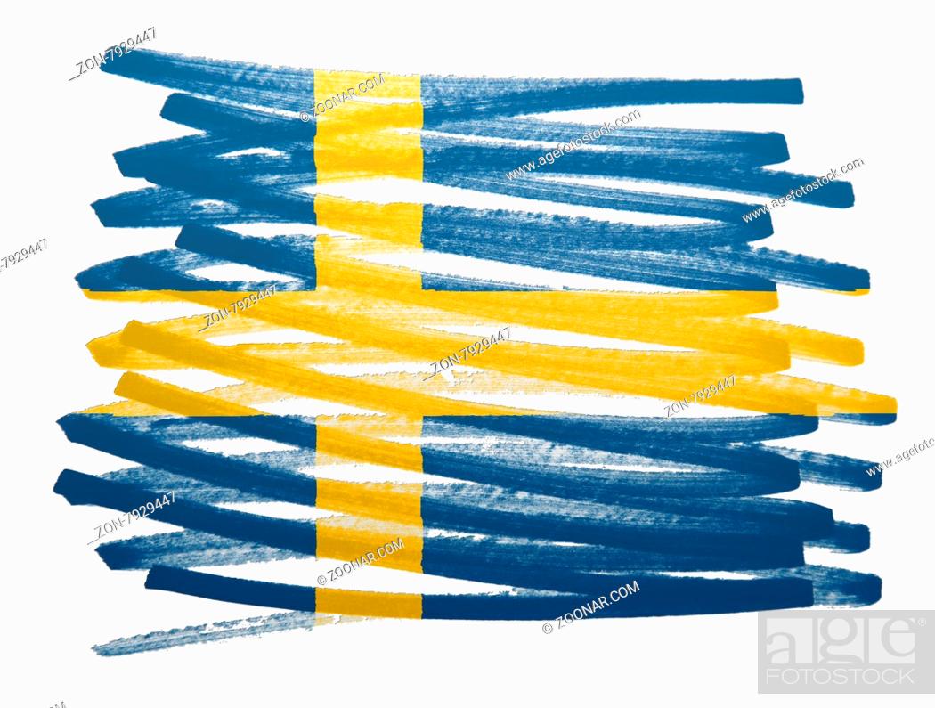 Stock Photo: Flag illustration made with pen - Sweden.