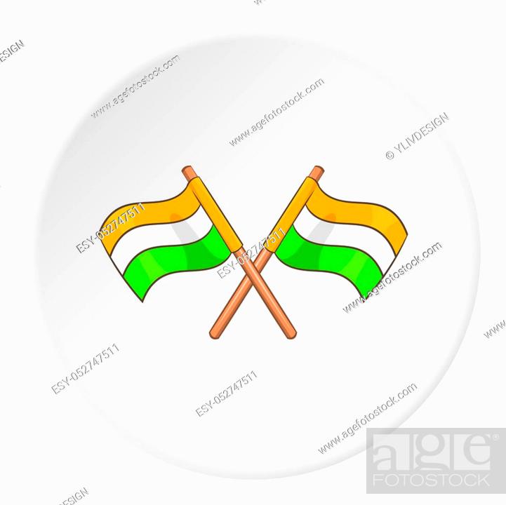 Indian flag icon in cartoon style isolated on white circle background,  Stock Photo, Picture And Low Budget Royalty Free Image. Pic. ESY-052747511  | agefotostock