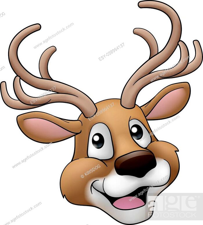A cute Christmas Santas reindeer cartoon character, Stock Vector, Vector  And Low Budget Royalty Free Image. Pic. ESY-058964137 | agefotostock