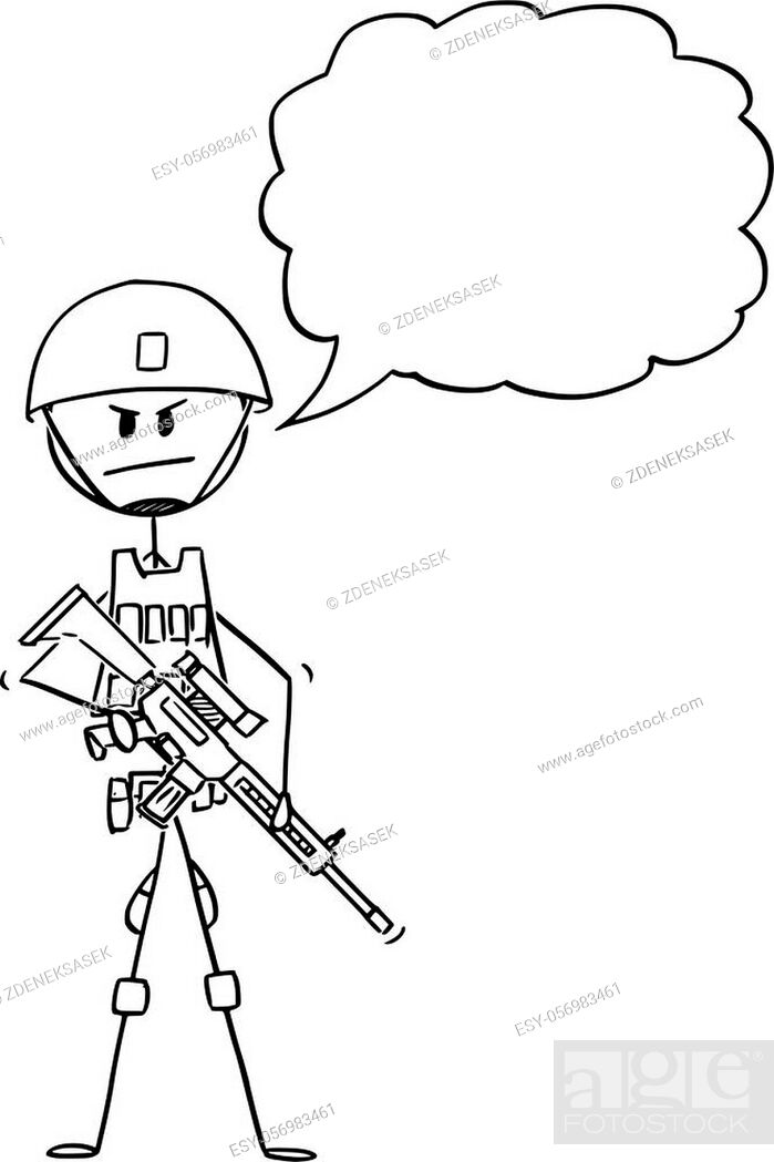 Vector cartoon stick figure drawing conceptual illustration of modern army  soldier in camouflage..., Stock Vector, Vector And Low Budget Royalty Free  Image. Pic. ESY-056983461 | agefotostock