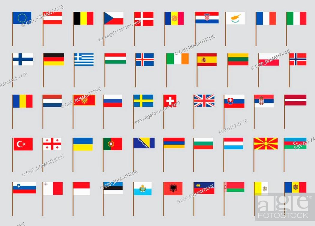 Stock Vector: European flags.