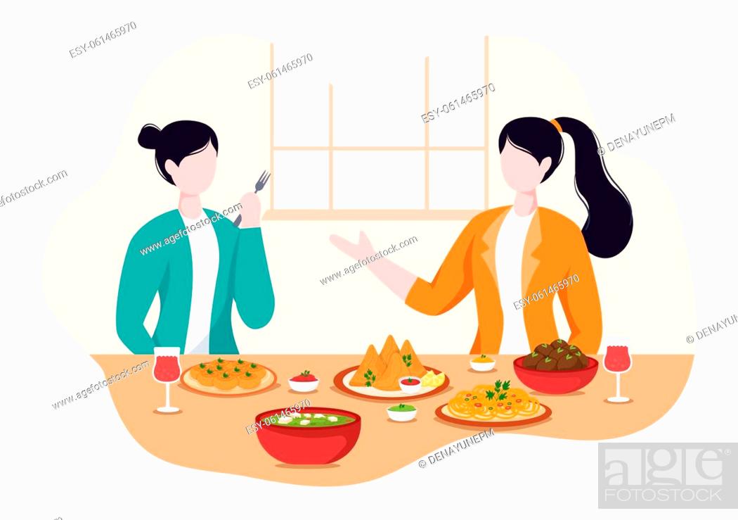 Indian Food Cartoon Illustration with Various Collections of Delicious  Traditional Cuisine and Some..., Stock Photo, Picture And Low Budget  Royalty Free Image. Pic. ESY-061465970 | agefotostock