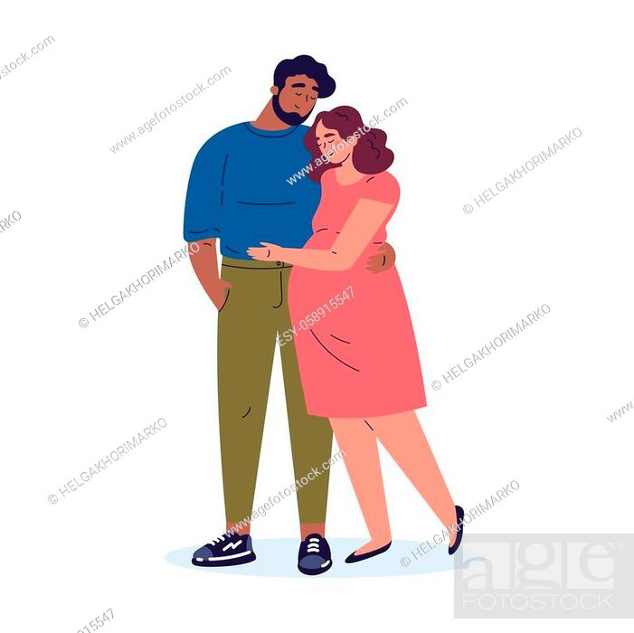 Family. Young happy couple. Pregnant wife and her husband together, Stock  Vector, Vector And Low Budget Royalty Free Image. Pic. ESY-058915547 |  agefotostock