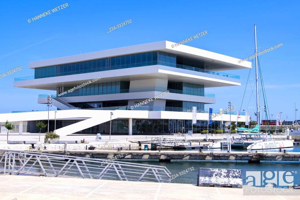 Stock Photo: Veles e Vents, the America's cup building at the port of Valencia, Spain.