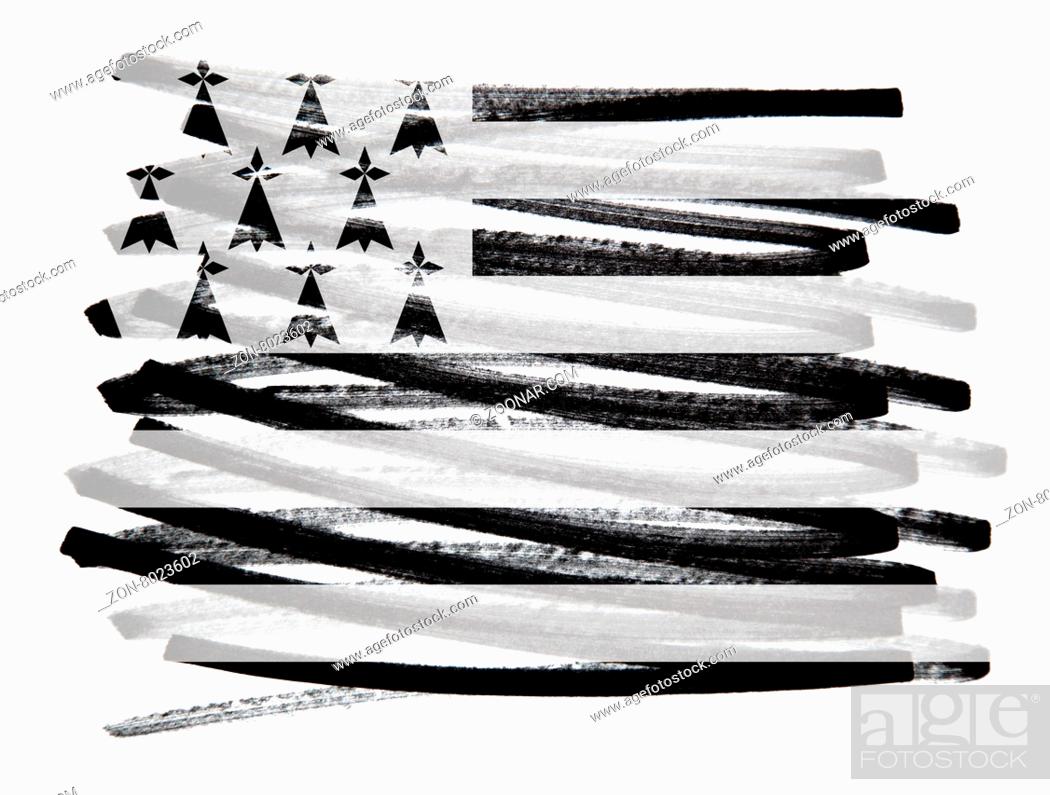 Stock Photo: Flag illustration made with pen - Brittany.