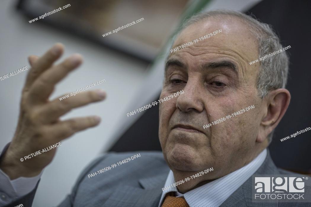 Stock Photo: A picture made available on 07 May 2018 shows Iraqi Vice-President and leader of the Iraqi National Coalition (Al-Wataniya) Ayad Alawi during a press conference.