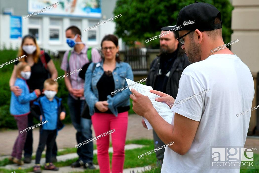 Stock Photo: Protest of Million Moments for Democracy NGO against government steps not only during coronavirus epidemic starts at Letovice, Czech Republic, on Tuesday.