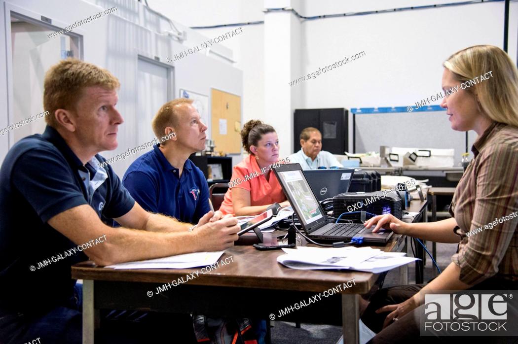 Stock Photo: European Space Agency astronaut Timothy Peake (left), Expedition 4647 flight engineer; and NASA astronaut Tim Kopra, Expedition 46 flight engineer and.