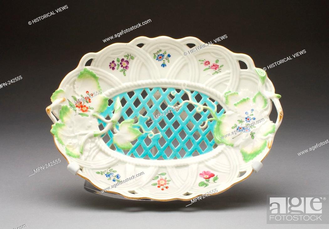 Stock Photo: Dish - About 1765 - Worcester Porcelain Factory Worcester, England, founded 1751 - Artist: Worcester Royal Porcelain Company, Origin: Worcester, Date: 1760–1770.