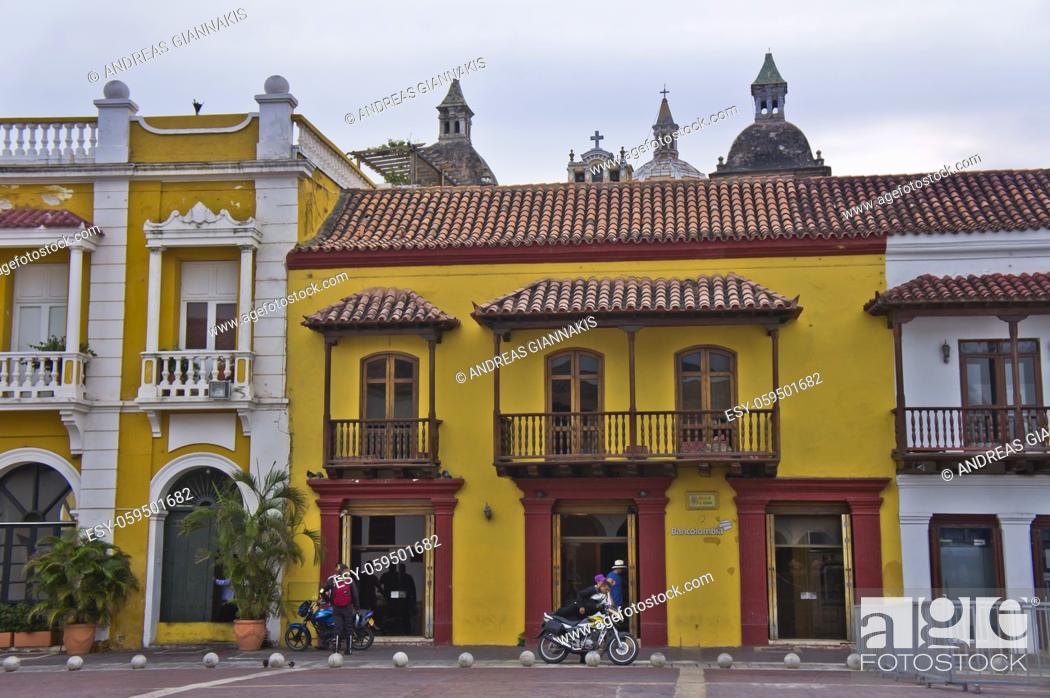 Stock Photo: Cartagena, Old city street view, Colombia, South America.