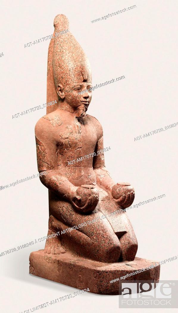 Stock Photo: Large Kneeling Statue of Hatshepsut, New Kingdom, Dynasty 18, ca. 1479â€“1458 B.C., From Egypt, Upper Egypt, Thebes, Deir el-Bahri, Senenmut Quarry, 1927â€“28.