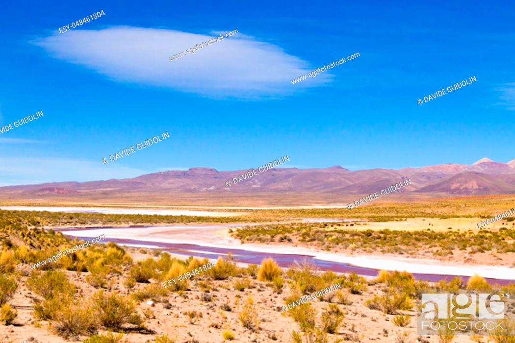 Stock Photo: Bolivian mountains landscape, Bolivia.Andean plateau view.