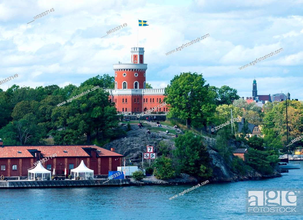 Stock Photo: Brick citadel called Kastellet on Kastellholmen island near Stockholm, Sweden.