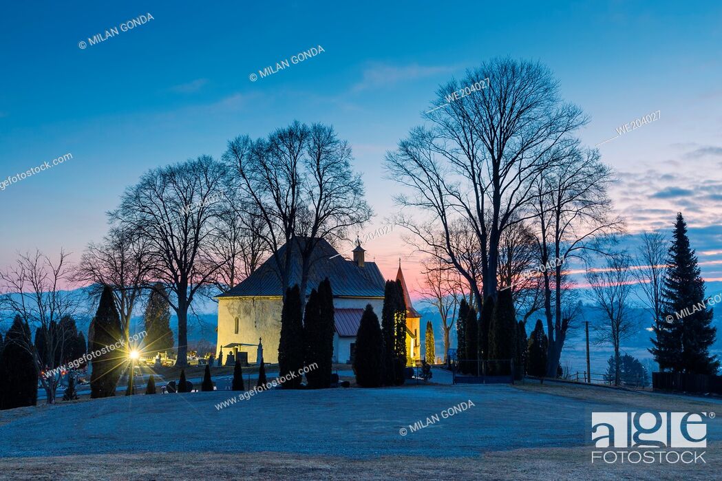 Stock Photo: Gothic church in the cemetery of Socovce village, Slovakia.