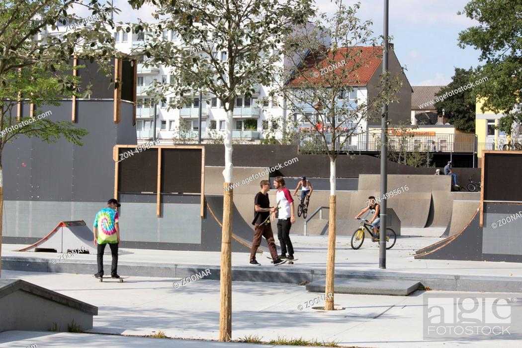 Stock Photo: new Kesselbrink square with skater park.