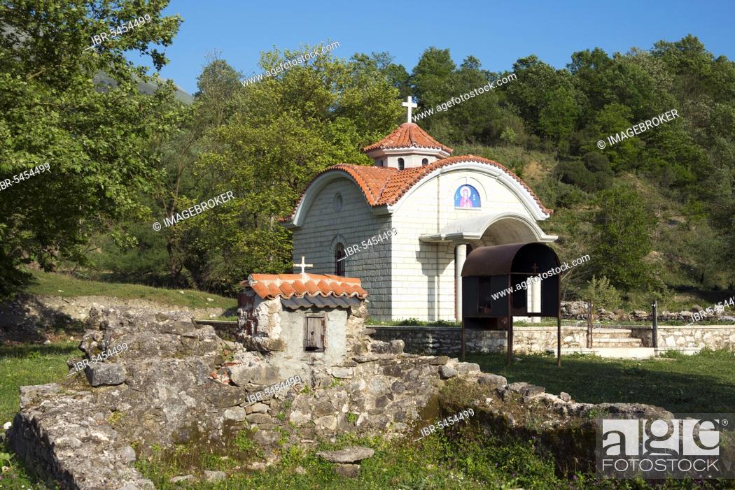 Stock Photo: Chapel near Syri i Kalter, Saranda, Albania, Europe.