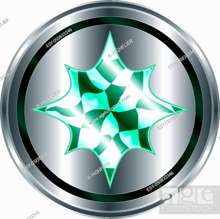 Stock Vector: Round Shield Cartoon Medieval Weapon Isolated on White Background Element. Vector Illustration Icon Can be used for RPG, Web, Mobile App, Infographics.