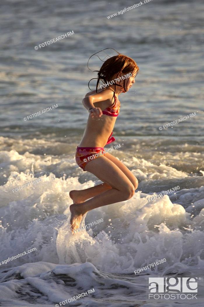 Stock Photo: florida, girl, beach, surf, enjoying, young.