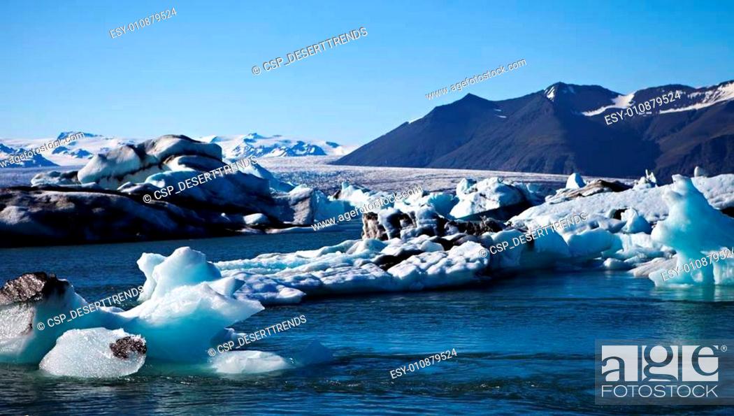 Stock Photo: Iceberg Lagoon, Jokulsarlon lake, Iceland.