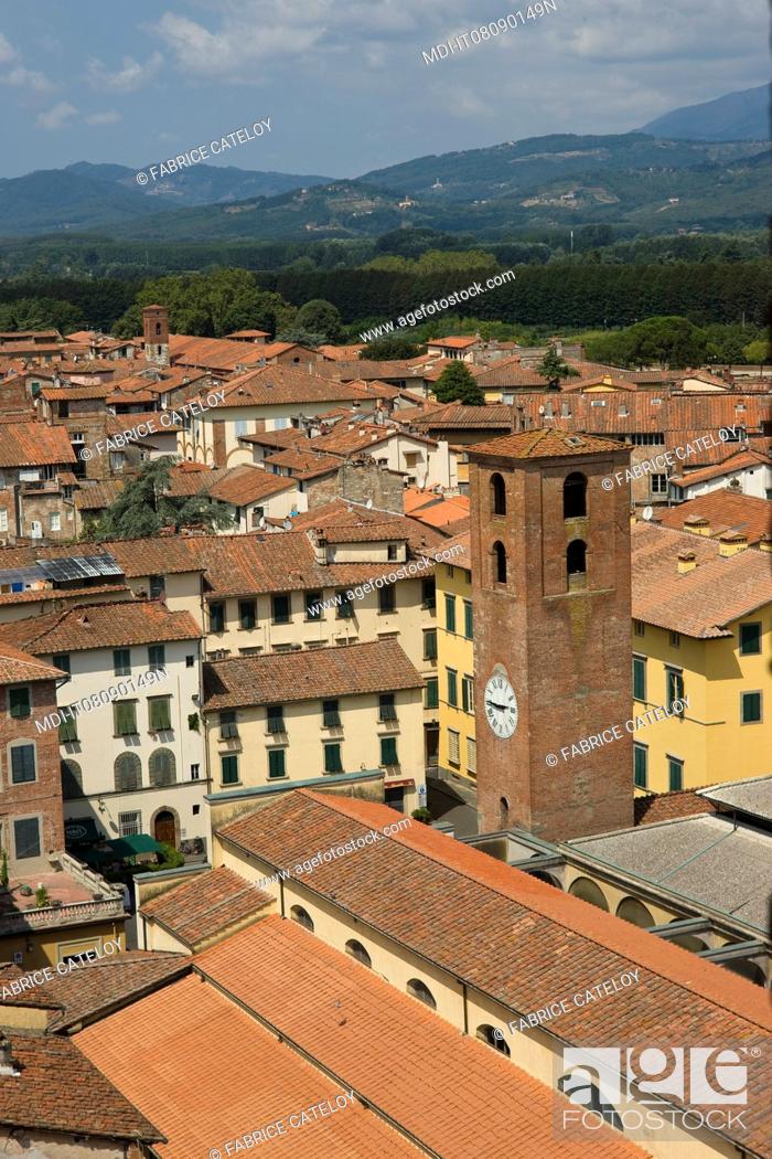 Stock Photo: View of the town from the Torre Guinigi.