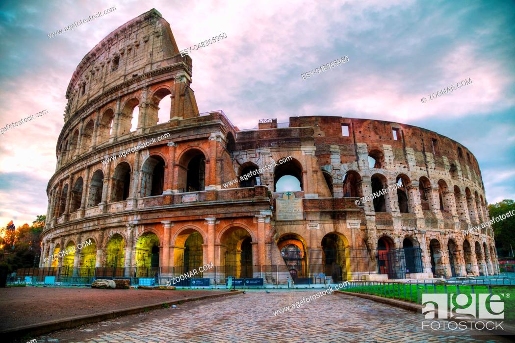 Photo de stock: The Colosseum in Rome, Italy in the morning.