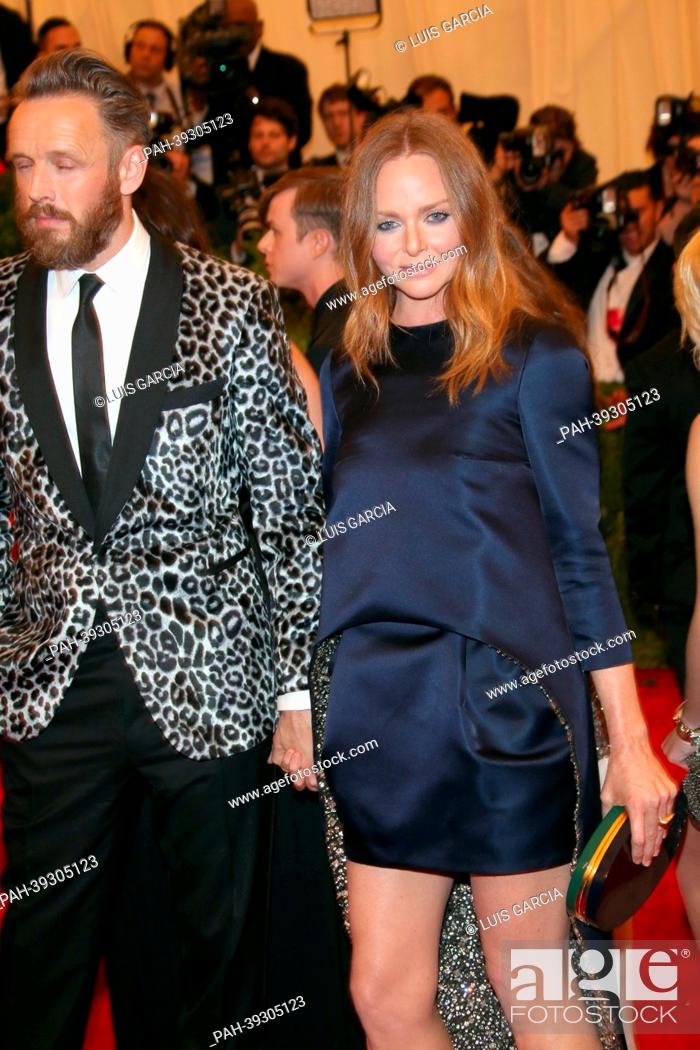 Stock Photo: Designer Stella McCartney and Alasdhair Willis (l) arrive at the Costume Institute Gala for the ""Punk: Chaos to Couture"" exhibition at the Metropolitan Museum.
