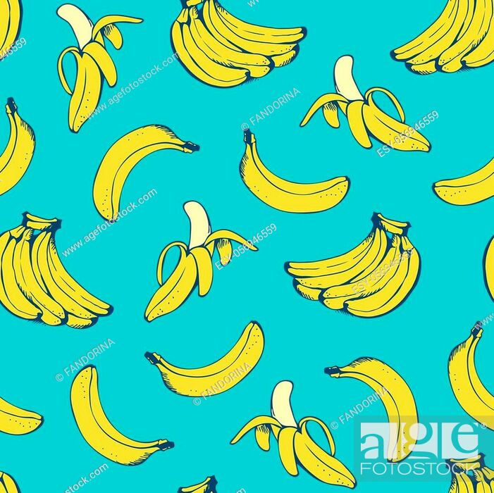 Banana seamless pattern, vector background with yellow bananas for Hawaiian  shirt, Stock Vector, Vector And Low Budget Royalty Free Image. Pic.  ESY-056946559 | agefotostock