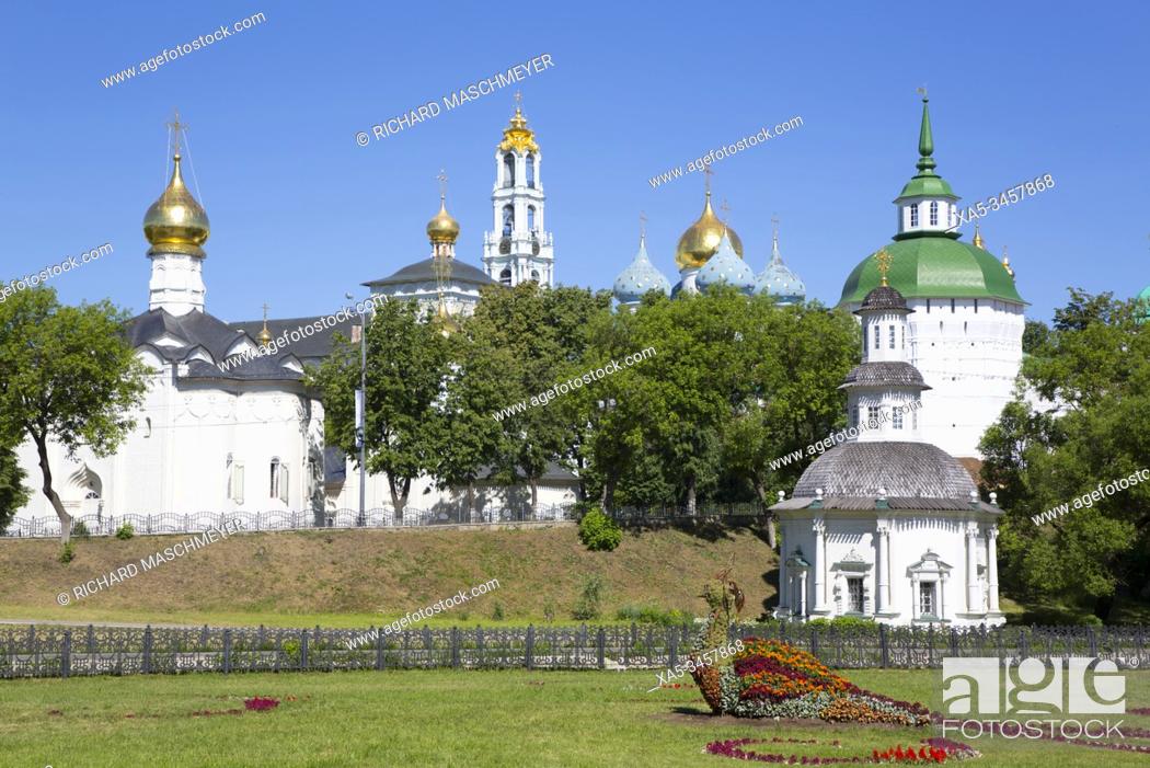 Stock Photo: Overview, The Holy Trinity St Sergius Lavra, UNESCO Site, Sergiev Posad, Golden Ring, Moscow Oblast, Russia.
