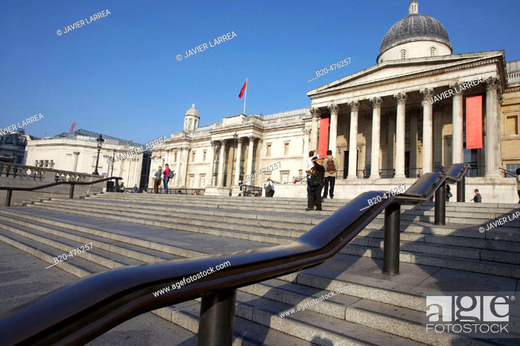 Stock Photo: National Gallery, Trafalgar Square, London. England, UK.