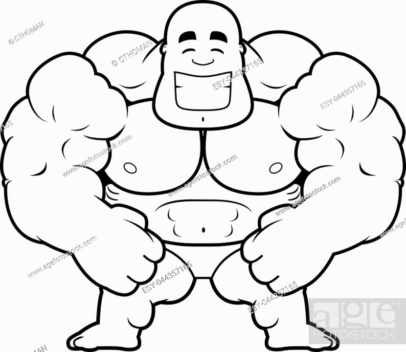 A cartoon illustration of a bodybuilder smiling, Stock Vector, Vector And  Low Budget Royalty Free Image. Pic. ESY-044357165 | agefotostock