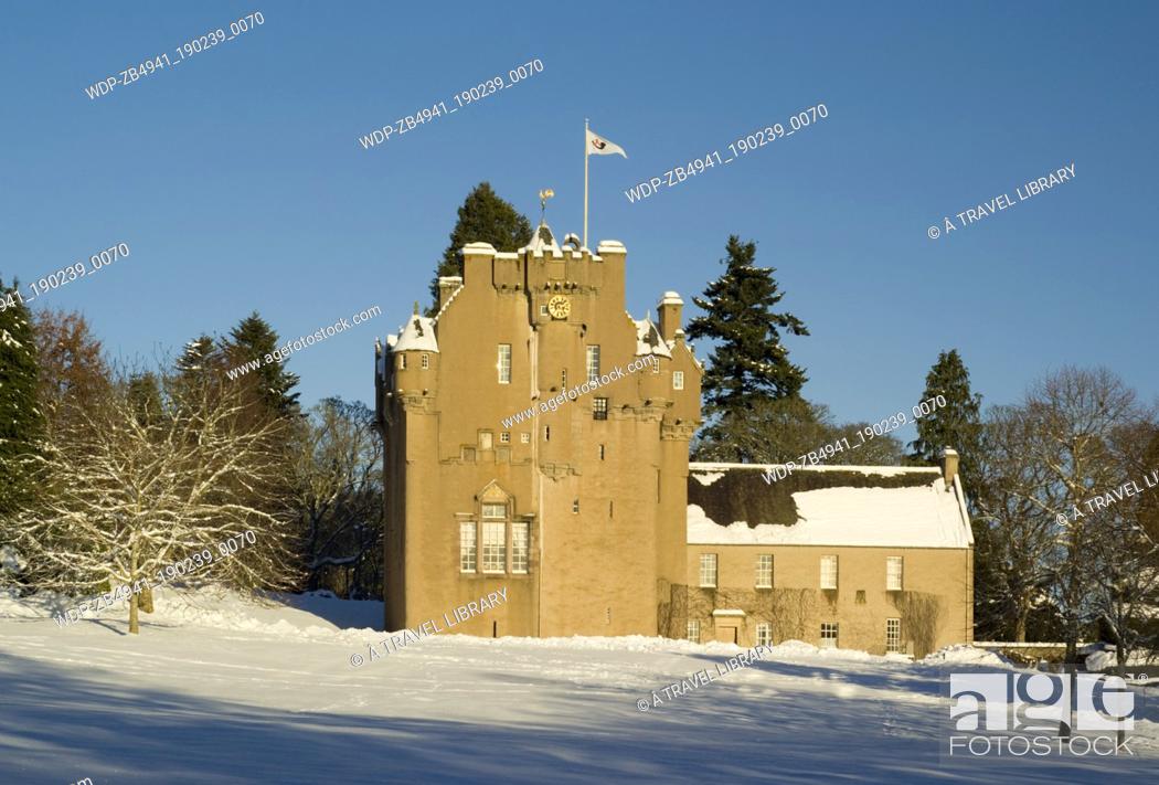 Stock Photo: Crathes Castle in the snow, near Banchory.