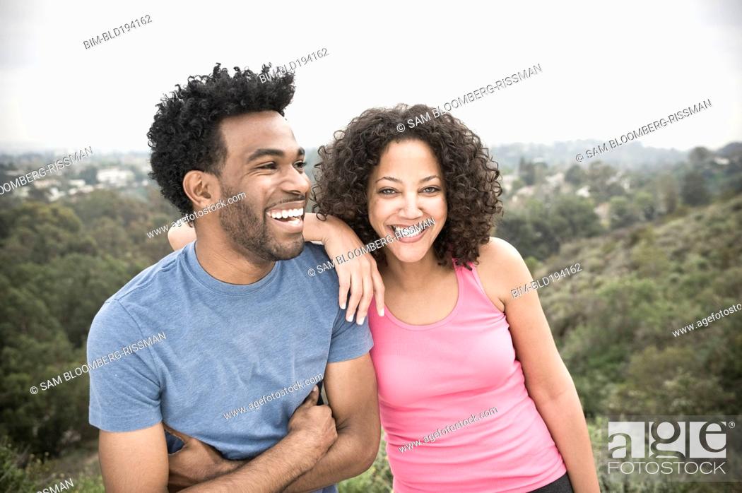 Stock Photo: African American man and his girlfriend in remote area.
