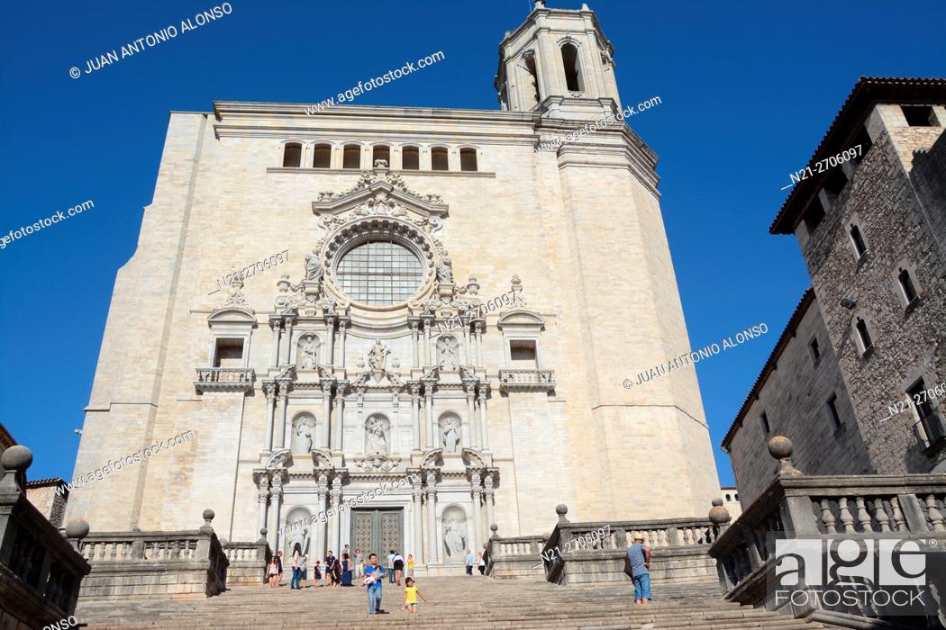Catedral de Santa María de Girona. Girona, Catalonia, Spain, Europe, Foto  de Stock, Imagen Derechos Protegidos Pic. N21-2706097 | agefotostock