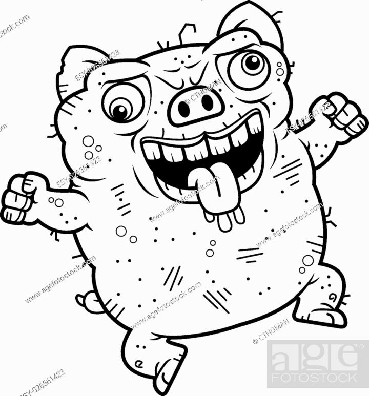 A cartoon illustration of an ugly pig looking crazy, Stock Vector, Vector  And Low Budget Royalty Free Image. Pic. ESY-026561423 | agefotostock