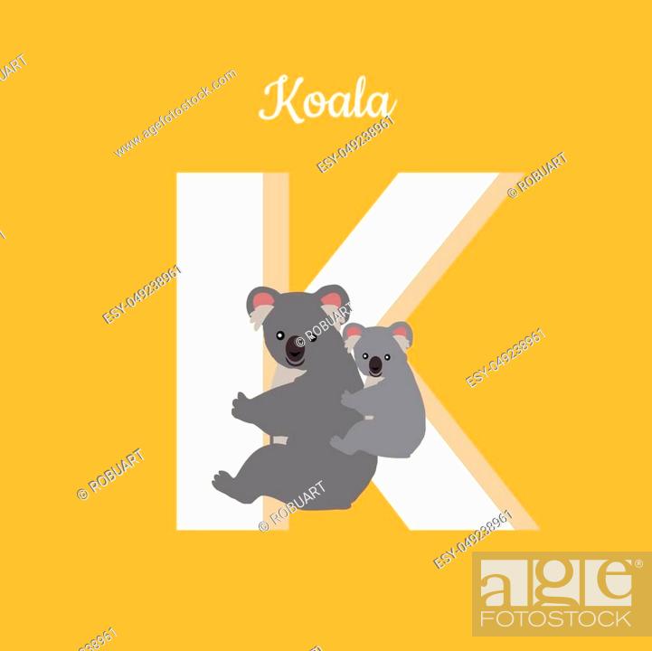 Animals alphabet. Letter - K. Koala with cub hangs on letter, Stock Vector,  Vector And Low Budget Royalty Free Image. Pic. ESY-049238961 | agefotostock