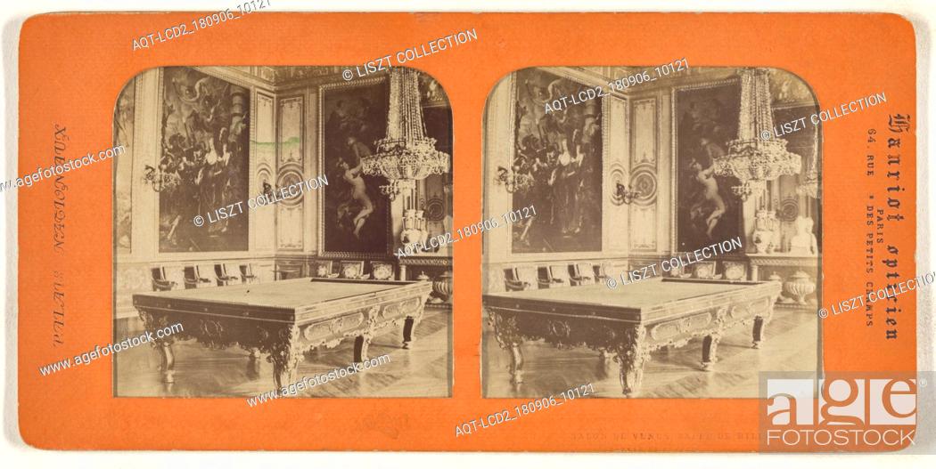 Stock Photo: Salon de Venus, Salle de Billard, (Chateau de St. Cloud); A. Hanriot (French, active 1880s); 1860s; Hand-colored Albumen silver print.