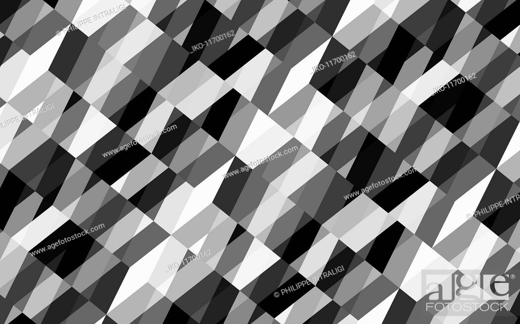 Stock Photo: Abstract black and white full frame geometric backgrounds pattern.