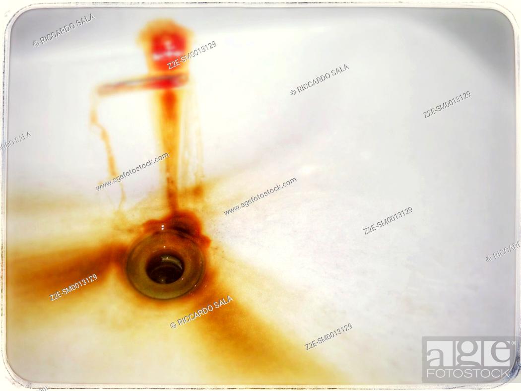 Stock Photo: Rusty Old Sink.
