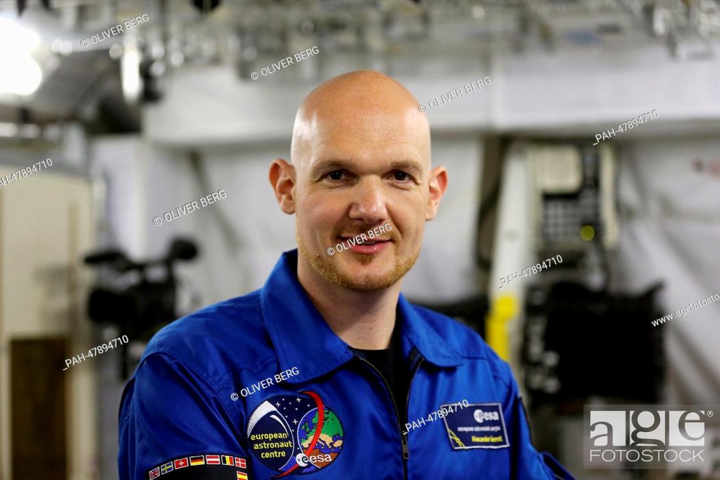 Stock Photo: German astronaut Alexander Gerst poses at the European Space Agency (ESA) in Cologne, Germany, 14 April 2014. Gerst will fly to the International Space Station.