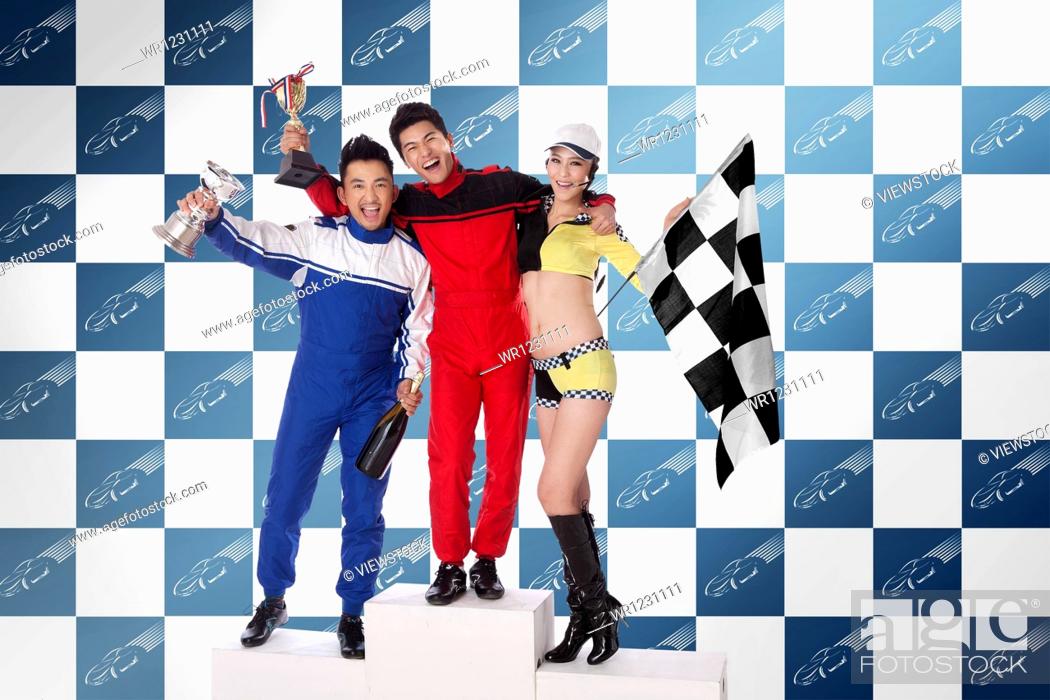 Stock Photo: Race car drivers.