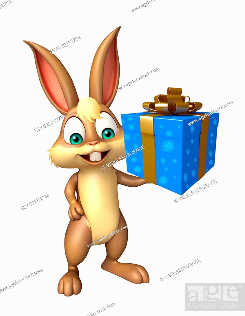 3d rendered illustration of Bunny cartoon character with gif box, Stock  Photo, Picture And Low Budget Royalty Free Image. Pic. ESY-032312738 |  agefotostock