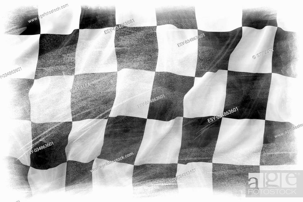 Checkered flag on plain background, Stock Photo, Picture And Low Budget  Royalty Free Image. Pic. ESY-034863601 | agefotostock